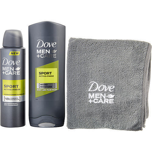 Dove by Dove Men Care Set-Deodorant Anti Perspirant Spray 5oz + Body Wash 8.45oz + Towel