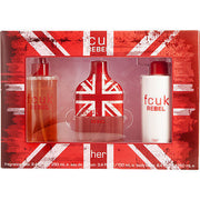 FCUK REBEL HER by French Connection EAU DE PARFUM SPRAY 3.4 OZ & BODY LOTION 8.4 OZ & FRAGRANCE MIST 8.4 OZ