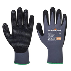 A351 Nitrile Work Gloves Palm Dipped Dermiflex plus Gloves Grey/Black, X-Large- Bannav S Bannav LLC 