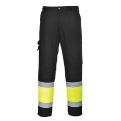 E049 Mens Reflective Two-Tone Hi-Vis Cargo Work Pants Yellow/Black, X-Large- Bannav S Bannav LLC 