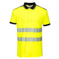 T180 PW3 Hi-Vis Short Sleeve Polo Safety Shirt Yellow/Black, 3X-Large- Bannav S Bannav LLC 