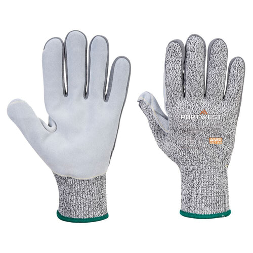 A630 Cut Resistant Work Gloves Razor Lite Leather Palm Gloves Gray, Small- Bannav S Bannav LLC 