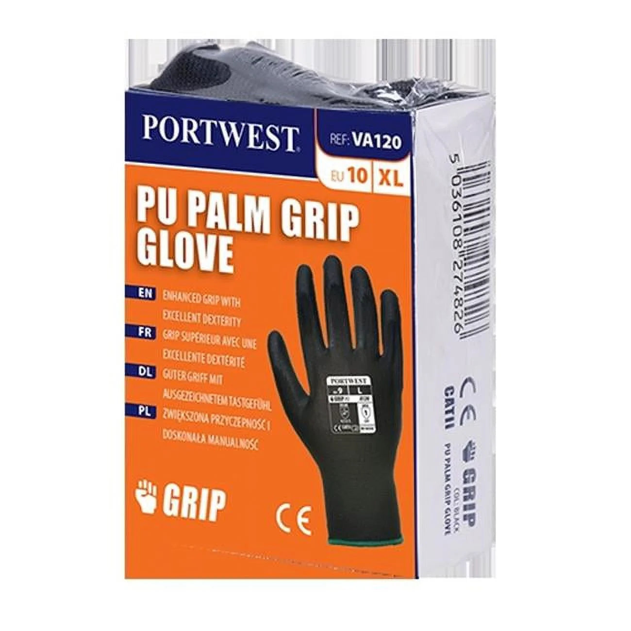 VA120 Vending PU Palm Glove Black, Medium- Bannav S Bannav LLC 