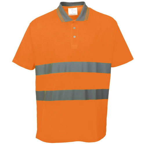 Cotton Comfort Reflective Safety Short Sleeve Polo Shirt- Bannav S Bannav LLC 