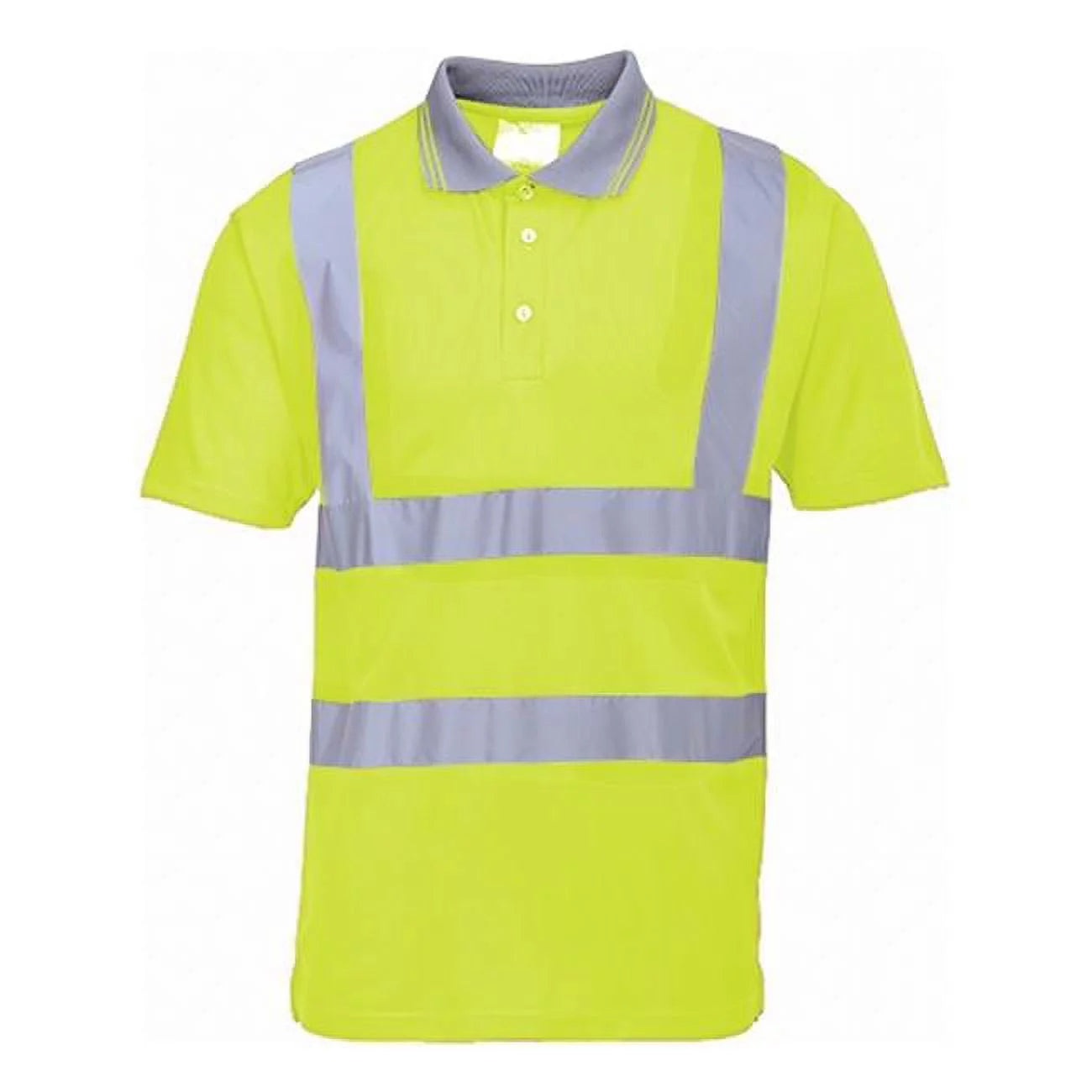 S477 Hi-Vis Short Sleeve Polo Shirt Yellow, Large- Bannav S Bannav LLC 
