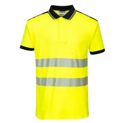 T180 PW3 Hi-Vis Short Sleeve Polo Safety Shirt Yellow/Black, 3X-Large- Bannav S Bannav LLC 