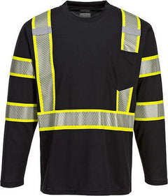 S346 Iona plus Long Sleeve Reflective T-Shirt Black, X-Large- Bannav S Bannav LLC 