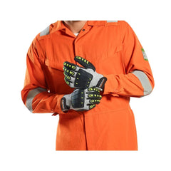 A722 anti Impact Cut Resistant Safety Work Gloves Grey/Black, Small- Bannav S Bannav LLC 