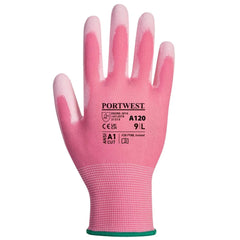 A120 Work Gloves PU Palm Dipped Abrasion and Tear Resistant Pink, X-Small- Bannav S Bannav LLC 