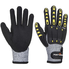 A722 anti Impact Cut Resistant Safety Work Gloves Grey/Black, Small- Bannav S Bannav LLC 