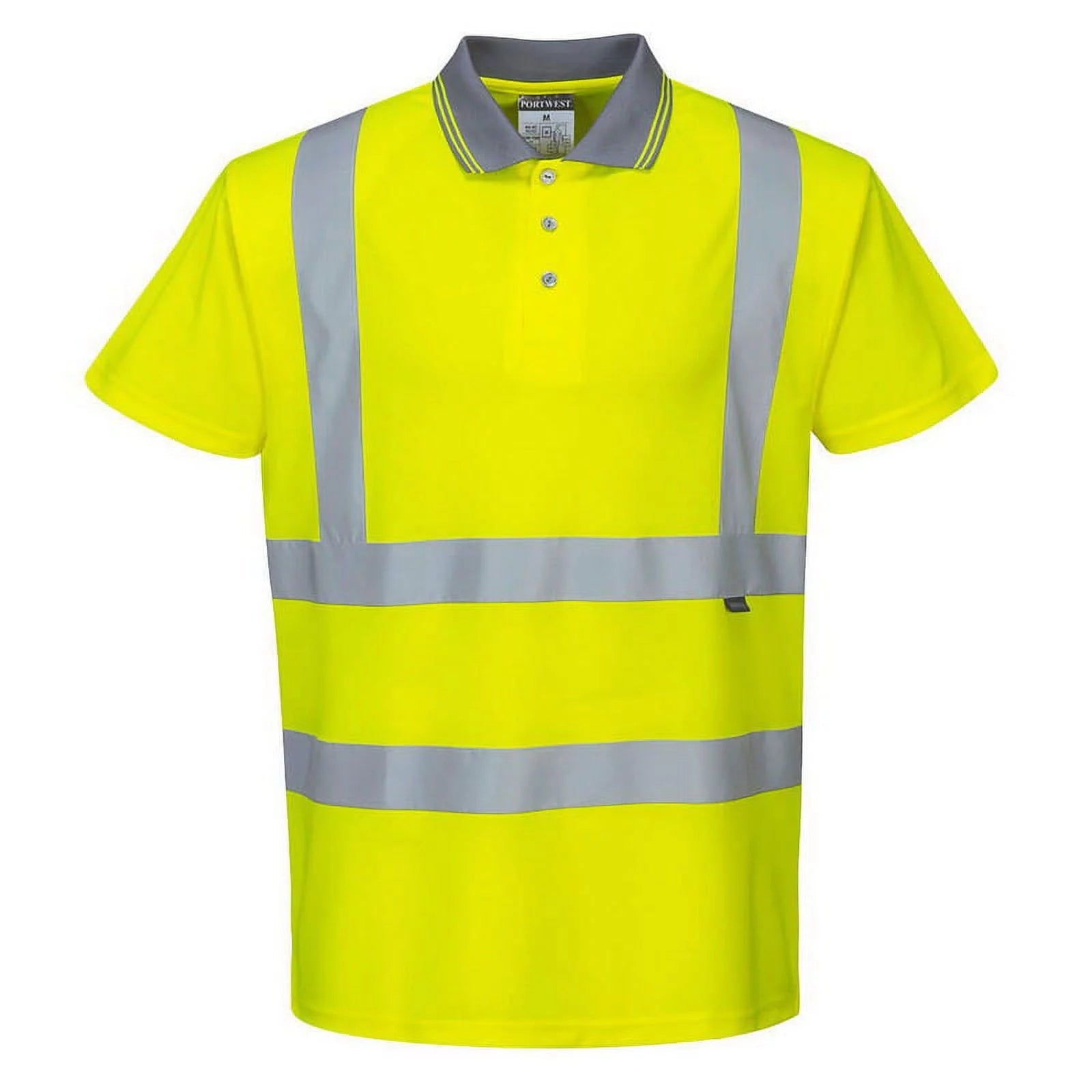 S477 Hi-Vis Short Sleeve Polo Shirt Yellow, Large- Bannav S Bannav LLC 