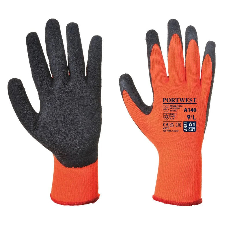 A140 Thermal Grip Work Gloves Palm Dipped Black, X-Small- Bannav S Bannav LLC 