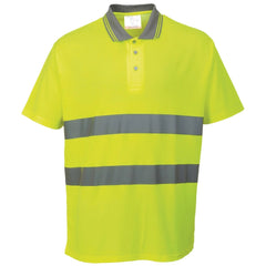 Cotton Comfort Reflective Safety Short Sleeve Polo Shirt- Bannav S Bannav LLC 