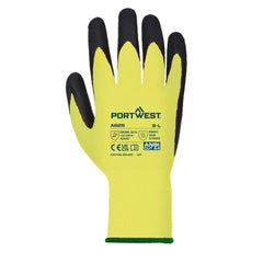 A625 Vis-Tex Cut Resistant Work Gloves PU Palm Coated Gloves Yellow/Black, Large- Bannav S Bannav LLC 