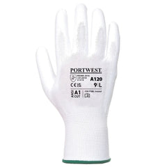 A120 Work Gloves PU Palm Dipped Abrasion and Tear Resistant White, Small- Bannav S Bannav LLC 