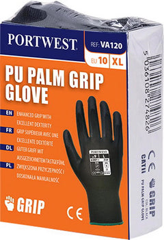 VA120 Vending PU Palm Glove Gray, Small- Bannav S Bannav LLC 