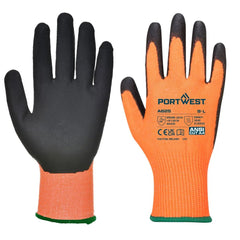 A625 Vis-Tex Cut Resistant Work Gloves PU Palm Coated Gloves Yellow/Black, Large- Bannav S Bannav LLC 