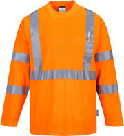 S191 Hi-Vis Long Sleeved T-Shirt-Orange-3Xl- Bannav S Bannav LLC 