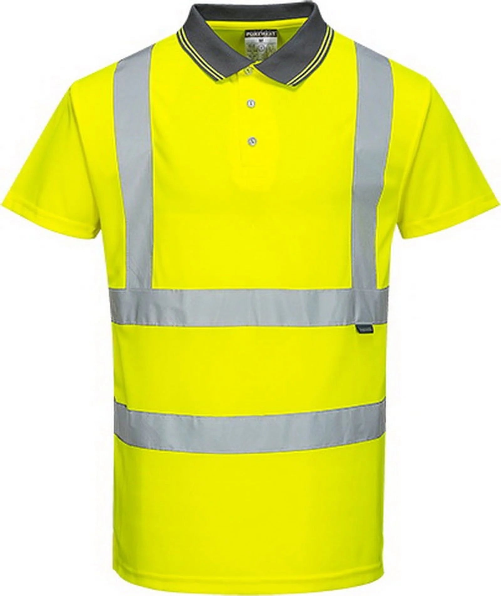 S477 Hi-Vis Short Sleeve Polo Shirt Yellow, Large- Bannav S Bannav LLC 