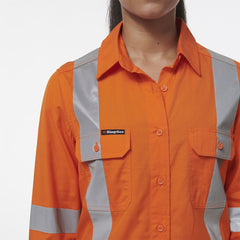 KingGee Womens Safety Workcool Vented X Back Reflective Breathable Shirt K44233- Bannav S Bannav LLC 