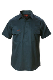 Hard Yakka Short Sleeve Closed Front Cotton Shirt Y07540- Bannav S Bannav LLC 