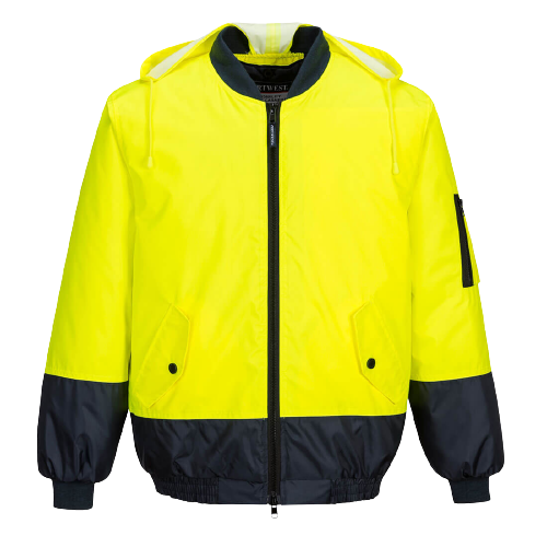 Portwest Hi-Vis Bomber Jacket 2 Tone Waterproof Reflective Work Safety MJ304- Bannav S Bannav LLC 