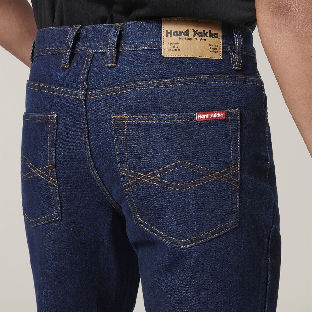 Hard Yakka 2 Pack Mens Heavy Duty Washed Straight Denim Work Jeans Y03514- Bannav S Bannav LLC 