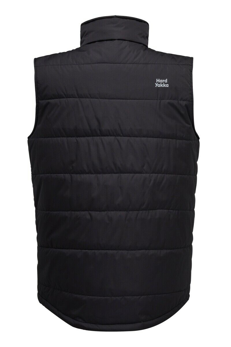 Hard Yakka Mens Puffa 2.0 Vest Water Repellent Insulated High Collar Warm Y21418- Bannav S Bannav LLC 