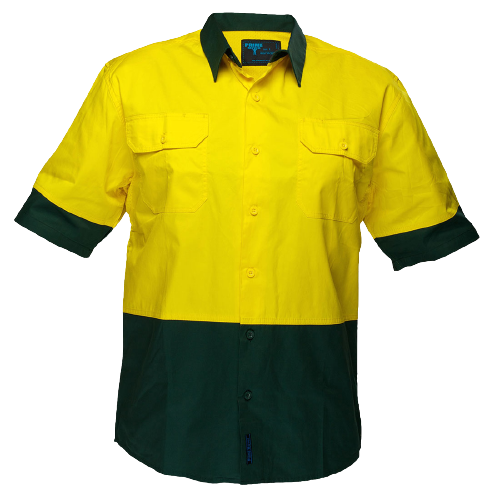 Portwest Hi-Vis Two Tone Lightweight Short Sleeve Shirt Reflective Safety MS802- Bannav S Bannav LLC 