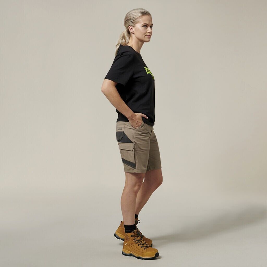 Hard Yakka 4 Pack Womens 3056 Raptor Active Fit Mid Lenght Work Short Y08228- Bannav S Bannav LLC 