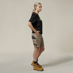Hard Yakka 4 Pack Womens 3056 Raptor Active Fit Mid Lenght Work Short Y08228- Bannav S Bannav LLC 