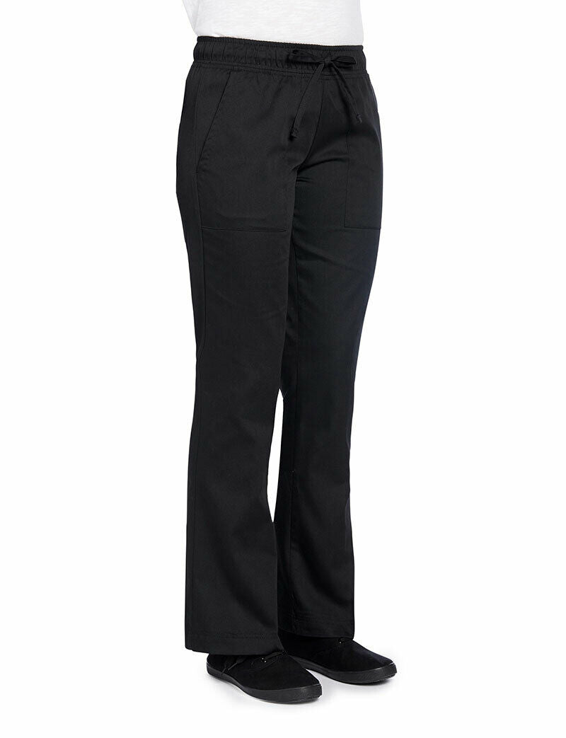 NNT Womens Black Chef Pants Elastic Waistband Drawstring Polycotton Pant CAT3S8- Bannav S Bannav LLC 