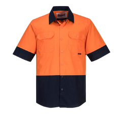 Portwest Hi-Vis Two Tone Lightweight Short Sleeve Shirt Reflecftive Safety MS802- Bannav S Bannav LLC 