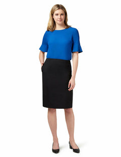 NNT Womens Formal Dobby Stretch Panel Pencil Skirt Fully Lined Business CAT2NF- Bannav S Bannav LLC 