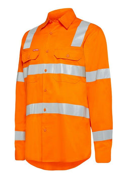 Mens Hard Yakka Rain Lightweight Drill Shirt Tape Hi-Vis Biomotion Safety Y04265- Bannav S Bannav LLC 