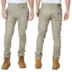 Mens Elwood Slim Pants Stretch Canvas Work Utility Safety Tradie Phone EWD105- Bannav S Bannav LLC 