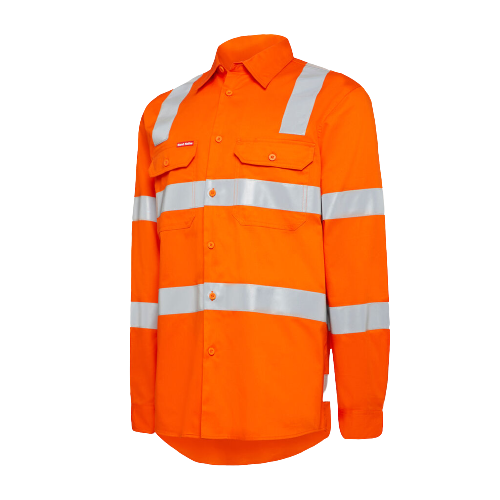 Hard Yakka Womens Foundation Biomotion HiVis Taped Reflective Work Shirt Y08420- Bannav S Bannav LLC 