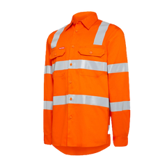 Hard Yakka Womens Foundation Biomotion HiVis Taped Reflective Work Shirt Y08420- Bannav S Bannav LLC 