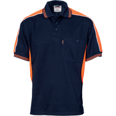 DNC Workwear Mens Polyester Cotton Panel Polo Shirt - Short Sleeve Casual 5214- Bannav S Bannav LLC 