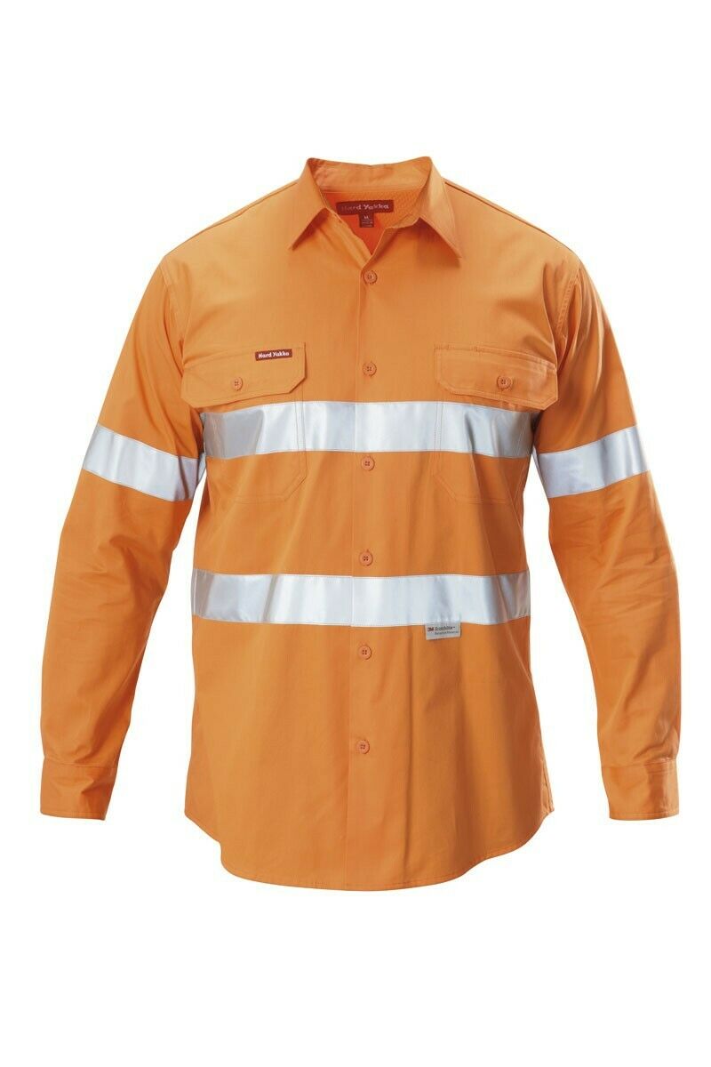 Hard Yakka Koolgear Long Sleeve Work Shirt Hi-Vis Taped Lightweight Y07996- Bannav S Bannav LLC 