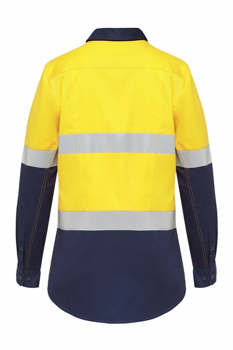 Womens Hard Yakka Hi-Vis Work Shirt KoolGear Vented Taped Tapered Y08220- Bannav S Bannav LLC 