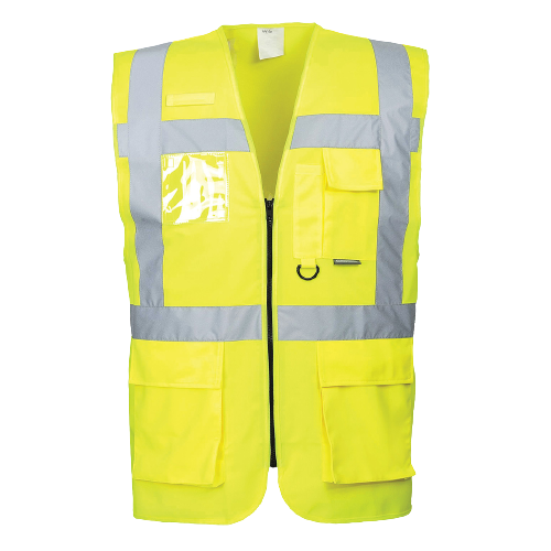 Portwest Berlin Executive Vest Hi Vis Front Zip Open Reflective Work Safety S476- Bannav S Bannav LLC 