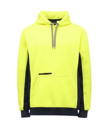 KingGee Mens Hi Vis Pull Over Hoodie Fleece Drawstring Work Safe Safety K55033- Bannav S Bannav LLC 