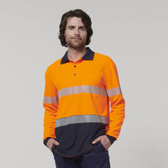 Hard Yakka Mens Safety Work Long Sleeve HI VIS Taped Polo Y19619- Bannav S Bannav LLC 