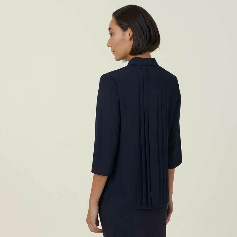 NNT Womens Business Georgie  3/4 Sleeve Pleat Back Formal Shirts Classic CATUKZ- Bannav S Bannav LLC 