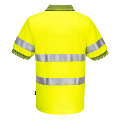 Portwest Mens Prime Mover Short Sleeve Micro Mesh Polo Taped Hi-Vis Work MP510- Bannav S Bannav LLC 