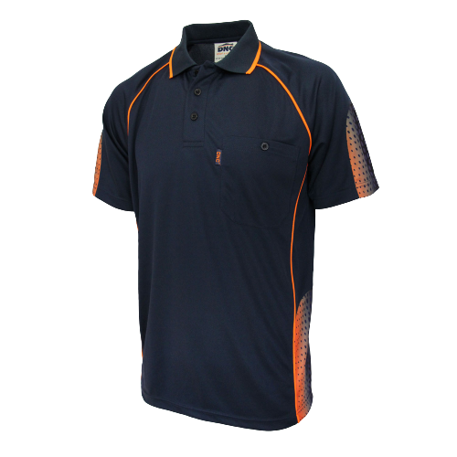 DNC Workwear Mens Hi-Vis GALAXY Sublimated Polo Work Shirt Short Sleeve 5218- Bannav S Bannav LLC 