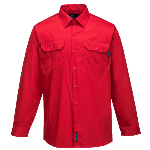 Portwest Hi-Vis Lightweight Long Sleeve Shirt Collared Button Comfy Shirt MS301- Bannav S Bannav LLC 