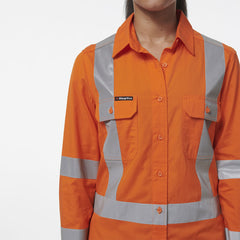 KingGee Womens Safety Workcool Vented X Back Reflective Breathable Shirt K44233- Bannav S Bannav LLC 