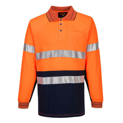 Portwest Mens Prime Mover Long Sleeve Cotton Work Shirt Polo Hi-Vis Taped MP313- Bannav S Bannav LLC 